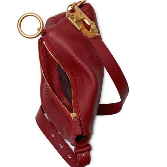 Burberry Knight Red Pebbled Leather Shoulder Bag with Gold hardware - Picture 13 of 16